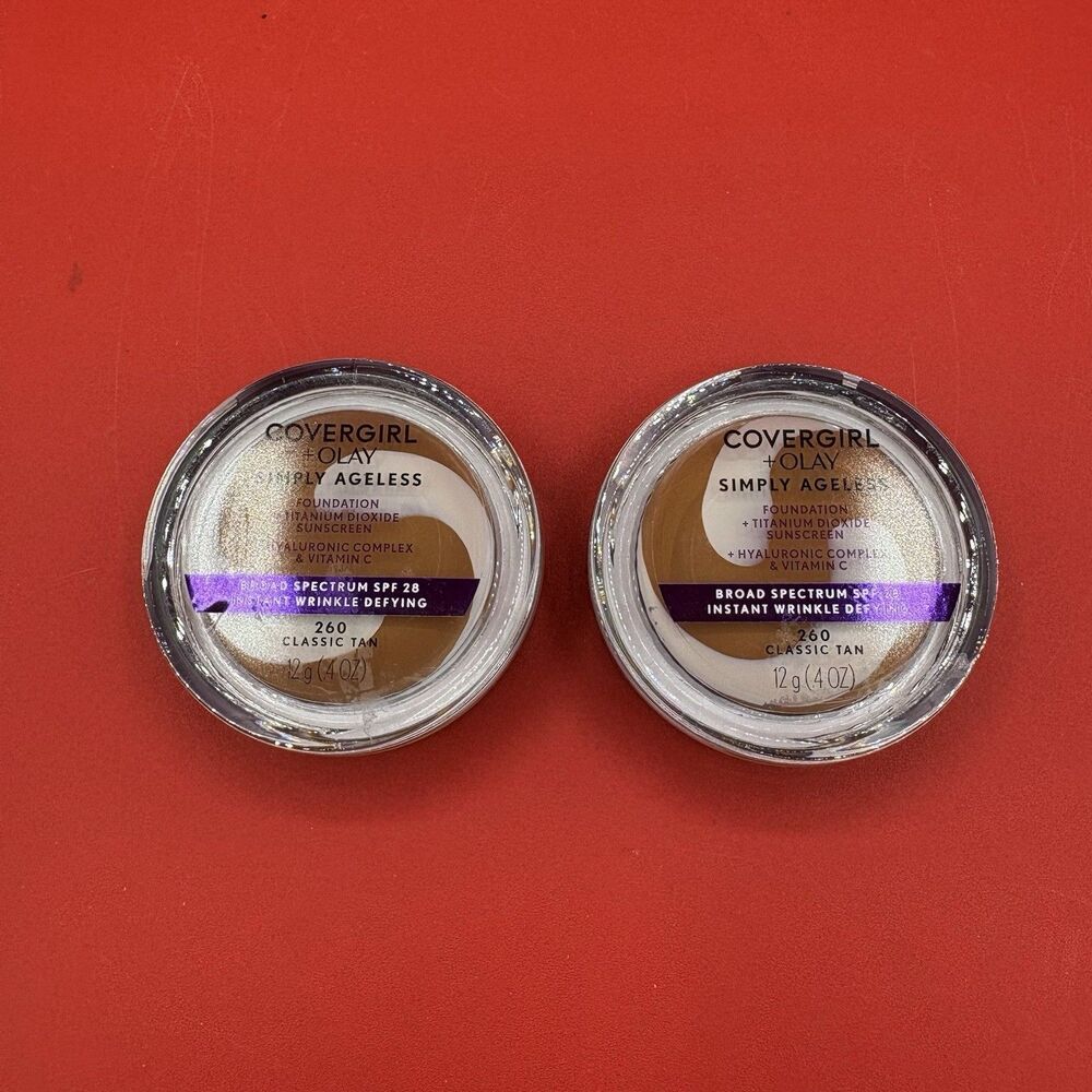 COVERGIRL +Olay Simply Ageless Wrinkle Defying Foundation SPF 28 Classic Tan x2